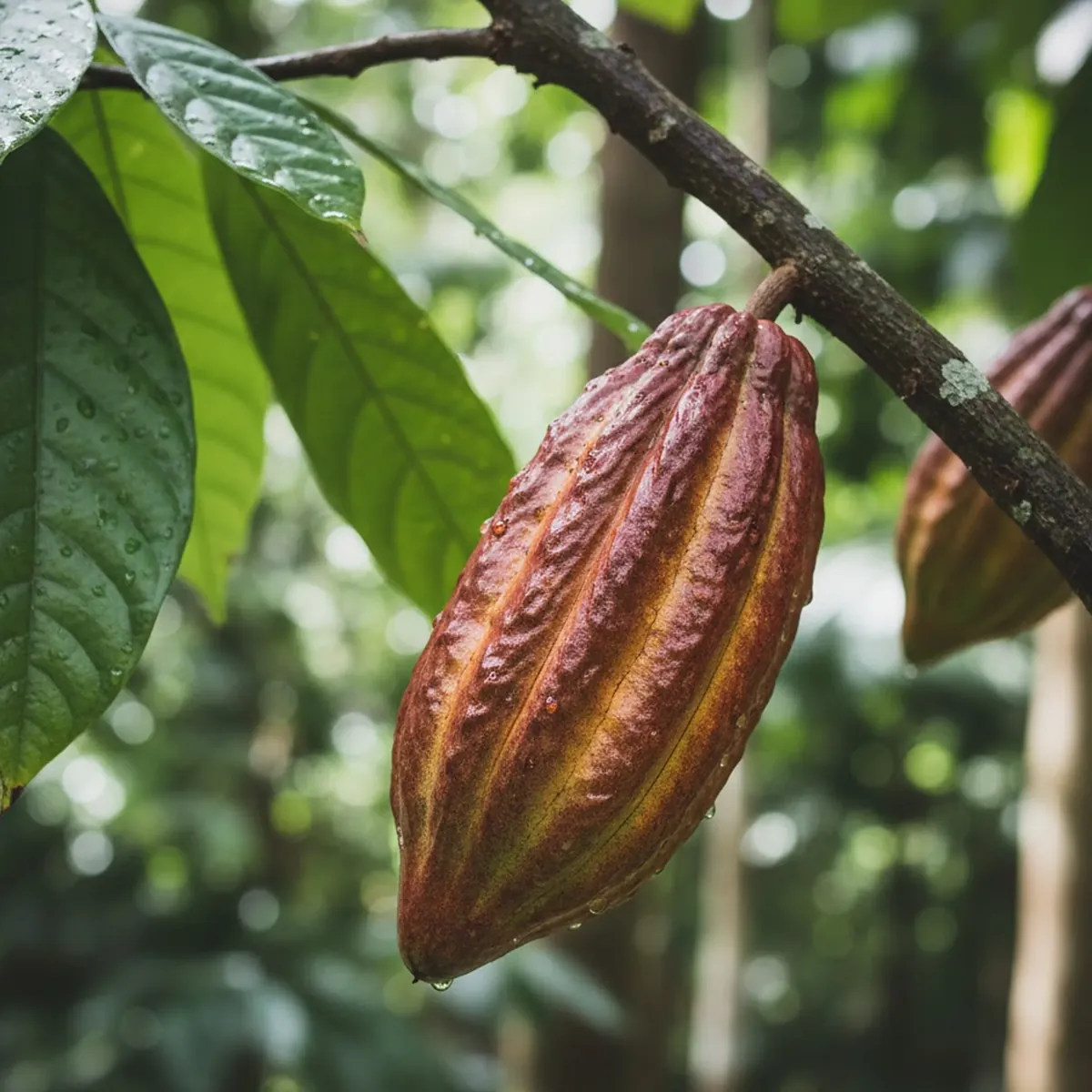 A cocoa pod ready to be transformed